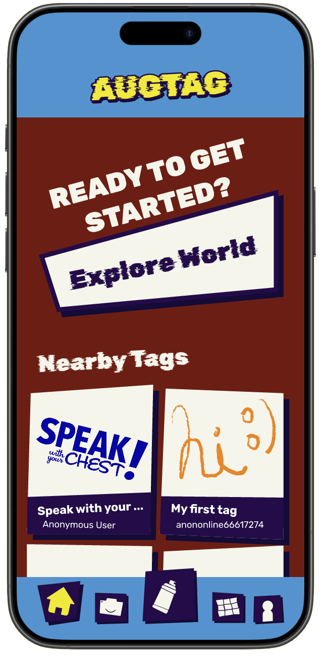 landing page for the app